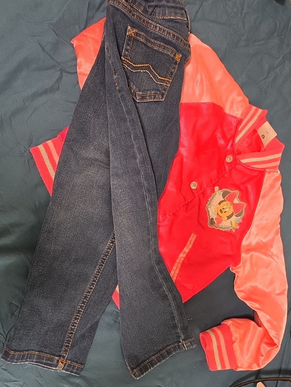 Bass Pro Shops Pink and Red Kids Jean-Style Jacket with Character Patch